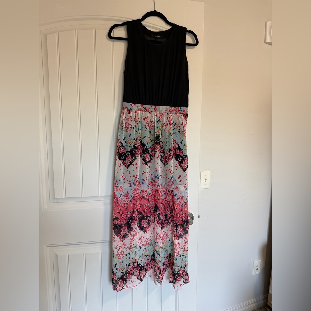 HeartSoul Black and Floral Maxi Dress - Picture 3 of 4